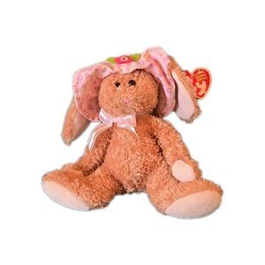 TY Beanie Babies Sunbonnet The Rabbit  7" Plush Toy Stuffed Animal Bunny Hat Tag